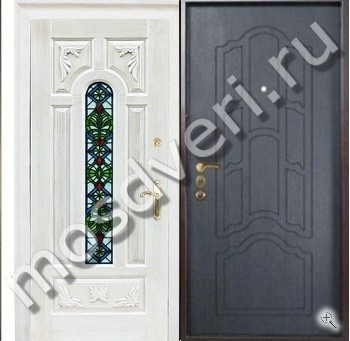 Белая дверь с терморазрывом со стеклом и ковкой TD-90 - купить от производителя Мосдвери Белая дверь с терморазрывом со стеклом и ковкой TD-90