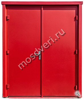 Входная двухстворчатая дверь красная TD-104 - купить от производителя Мосдвери Входная двухстворчатая дверь красная TD-104