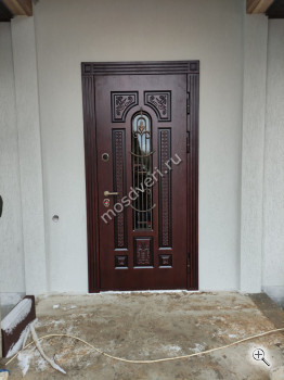 Элитная входная дверь со стеклом для частного дома - купить от производителя Мосдвери Элитная входная дверь со стеклом для частного дома